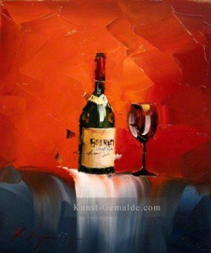 Wein in rot 2 Kal Gajoum strukturiert Ölgemälde